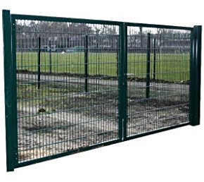 Doppelflügeltor Einfahrtstor Hoftor Mattentor Industrietor Gartentor Tor 250cm x 180 cm Grün inkl. Pfosten