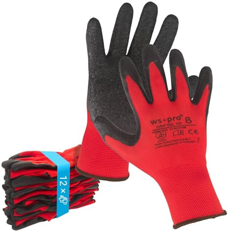 Trevendo Gants de travail - Gants de montage solides avec revêtement en latex, Taille 9-24 paires