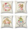 Artscope 4er-Set Dekorativ Kissenbezug 45 x 45 cm, Polyester Leinen Kissenbezüge Dekokissen Kissenhülle Set Kissen Fall für Sofa Auto Schlafzimmer Zuhause Dekor (Frühling - D)