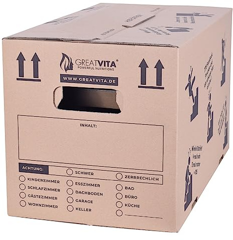 Lot de 30 cartons de déménagement - 600 x 330 x 350 mm - Double cannelure - Extra larges et stables jusqu'à 40 kg - En papier recyclé et réutilisables - Grands cartons d'emballage pour le déménagement