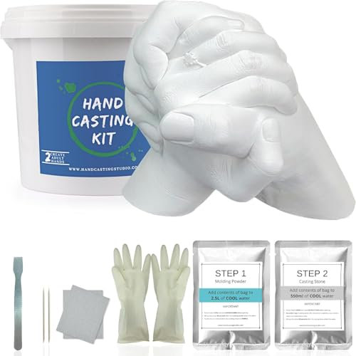 Godora Handguss-Set für Paare und Handformen, Paare für Urlaubsaktivitäten, Handform-Sets für Erwachsene, Kinder, Hochzeit, Freunde, Gips-Hand-Guss-Set von Godora