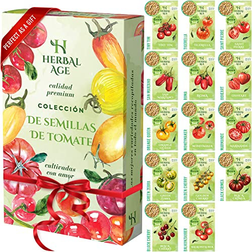Kit De Semillas De Tomate – 14 Variedades Selectas De Tomates Gigantes, 480 Unidades Para Cultivar En Huerto Frescas Para Mini Huerto, Planta Interior – Regalos Originales Navidad Para Hombre y Mujer