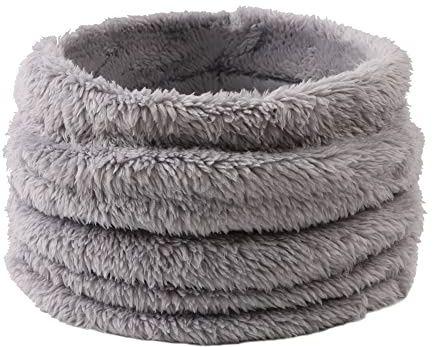 Pesaat Invierno Tubo Bufanda Chica Caliente Círculo Cuello Niño Gargantilla Para Niño, Gris, Talla Única