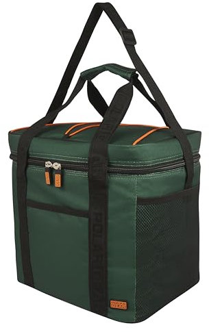 Polar Gear 21L Family Cooler Bag – Reusable Insulated Thermal Lunch Tote - Adjustable Strap - Keeps Food Cool & Fresh for 7 Hours - Perfect for Family Outings, Picnics, Camping, Hiking - Khaki Green