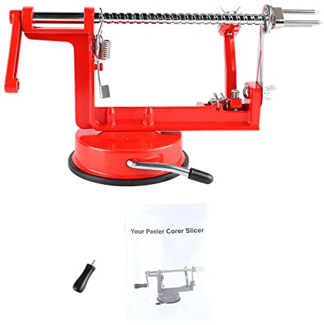 Wisecoco Sbuccia Mela, Pelapatate 3 in 1, Professionale Macchina Pelafrutta e Leva-Torsolo con Manovella, Acciaio Inossidabile Pelamele Macchina