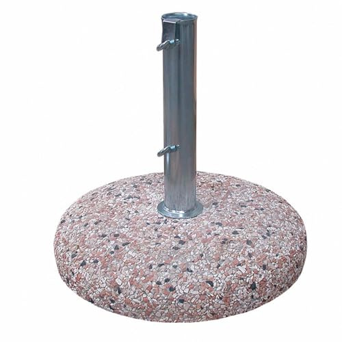 Decor Space Base in Cemento per ombrellone da Giardino, marmetta Tonda in Ghiaia (1, Tonda 35 kg)