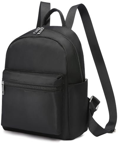 LOVEVOOK Rucksack Damen Klein, Wasserdicht Kleiner Damen-rucksackhandtaschen Elegant, Mini Damenrucksack Cityrucksack Tagesrucksack Modern Backpack Women für Reise Schule Arbeit, Schwarz