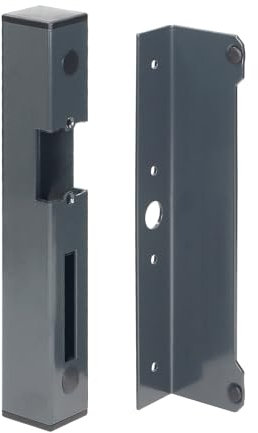 Miratic Kassette für Elektrischer Türöffner - Elektrisches Türschloss - Türschloss Elektrisch - Universell für Rechts und Links Öffnende Tore Aus Verzinktem Profil 40x40mm (Anthrazit)