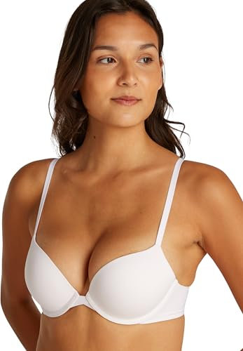 Calvin Klein Women’s Plunge Push Up Bra, White (White), 30D