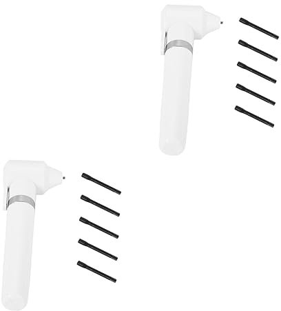 SEWACC 2pcs Pigment Mixer with Replacement Mixing Sticks Compact and Blender for Eyebrow Lip and Eyeliner Makeup White Pigment Agitator for Professional and Personal Use