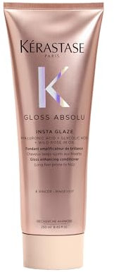 Kérastase, Gloss Absolu, Balsamo per Capelli Crespi, Con Acido Glicolico, Acido Ialuronico e Olio di Rosa Canina, Fondant Insta Glaze, 250ml