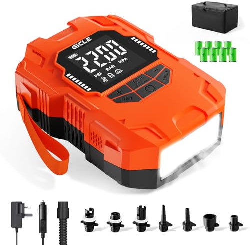 Gicle Rechargeable Paddleboard Electric Pump,Portable 22psi Sup Electric Pump Rechargeable 36W Type C Inflator And Deflator 12V DC for Paddle Board,Boat,Water Sports