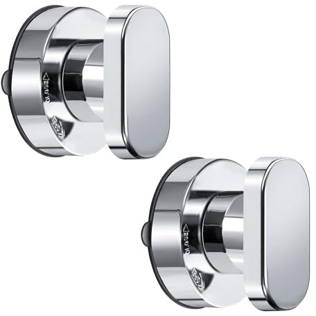 Jesustree Tirador de Puerta con Ventosa, 2 Pcs Manijas Portátil Fuertes de Ventosa, para Puertas y Ventanas de Vidrio, Puertas Correderas de Baño, Asa del cajón de Cocina, Gabinetes, Refrigerador