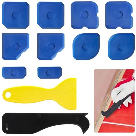 12 Pcs Silicone Remover Tool Set, Reusable Silicone Sealant Finishing Tool Set, Durable Caulking Tool Kit Set, Mastic Smoothing Tool for Trimming Kitchen/Tile/Floor/Bathroom Tools ​