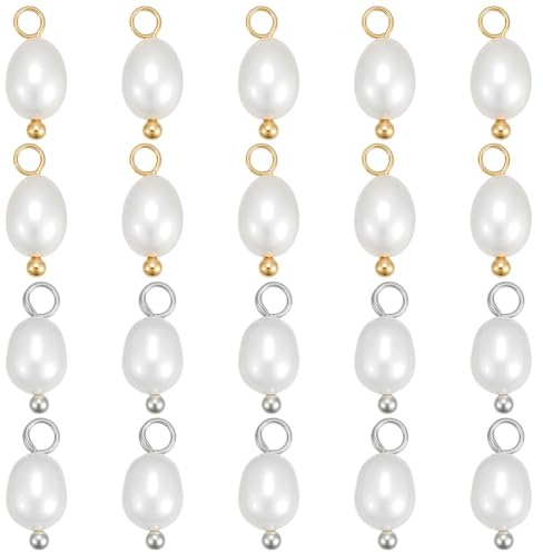 PH PandaHall 20pz Ciondoli di Perle D'Acqua Dolce Naturali 11mm Pendenti di Perle Bianche Perla Irregolari per la Creazione di Gioielli Orecchini Collane Fai Da Te