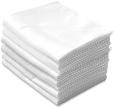 JEKUGOT 6 tovaglioli di stoffa bianchi, 43,2 x 43,2 cm, in poliestere, riutilizzabili, per matrimoni e cene, decorazione da scrivania, feste di compleanno