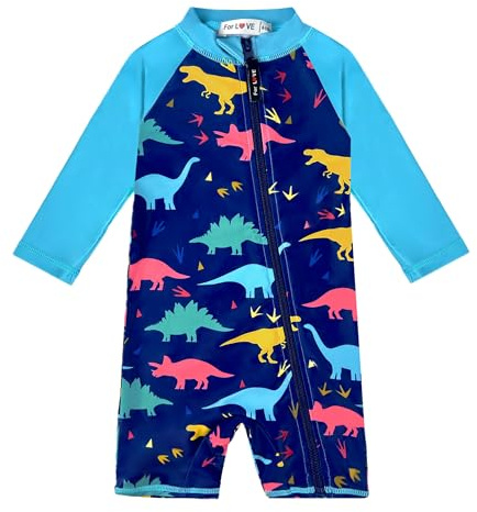weVSwe Baby Swimsuit UPF 50+ Long Sleeve with Full-Length Zipper 0-3 Years | one piece baby swimming costume,OEKO-TEX certified,Quick-dry,Breathable,Flexible,rash guard for beach and pool.