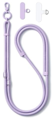 MORSUNBELA Handykette Universal 4-in-1 Handyband zum Umhängen Phone Lanyard Umhängeband Handy Kette Band für Handyhülle Verstellbar Länge 17-80 cm Lila