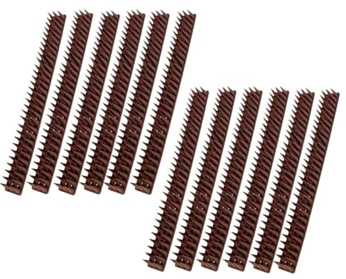 LALADEFIEE Picos de Disuasión para Gatos y Pájaros, 12 Piezas Plásticas Resistentes para Uso en Balcones y Techos, Prevención de Intrusión en Espacios Exteriores