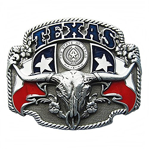 Westernlifestyle Gürtelschnalle Buckle Gürtelschliesse für Wechselgürtel Longhorn Texas Lone Star Country LineDance