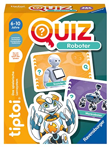 Ravensburger tiptoi 00164 quiz robot, gioco a quiz per bambini dai 6 anni in su, per 1-4 giocatori