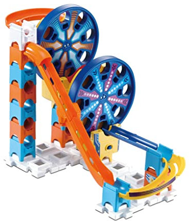 VTech Marble Rush Fun Fair Set, Construction Toys for Kids, 5 Marbles and 26 Building Pieces, Electronic Track Set for Boys & Girls, Colour-Coded Building Toy with Sound, 4 Years +, English Version