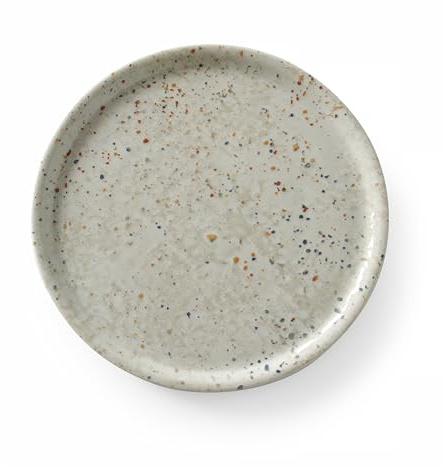 HENDI Assiette à Pizza Ronde en Porcelaine Émaillée avec Motif Taches Multicolores, Assiette pour Servir la Pizza, Compatible Micro-ondes et Lave-vaisselle, ⌀330mm, Gris Clair