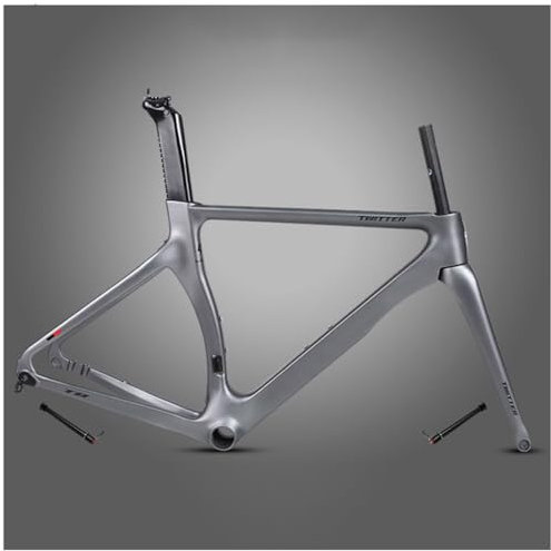 HIMALO 700C Rennrad Rahmensatz Carbon Rennrad Rahmen 48/50/52CM Leicht Scheibenbremse Rahmen Steckachse F12x100mm/R12x142mm (Size : 48CM)