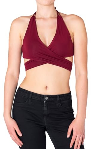 PANASIAM Neckholder Crop Top ONYX, bordeaux, L