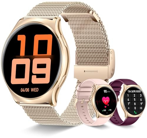 Colesma Smartwatch dam, 1,43 tum AMOLED Fitness Smart Watch med samtal/svar, 100+ sportlägen, sömn/hälsoövervakning, vattentät och dammtät för Android iOS