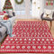 SHACOS Weihnachten Teppich Groß 180x270 cm, Weihnachtsteppich Wohnzimmer, Kurzflor, Waschbar, Rutschfester Teppich Schlafzimmer, Weich, Teppich für Wohnzimmer, Schlafzimmer, Kinderzimmer - Rot