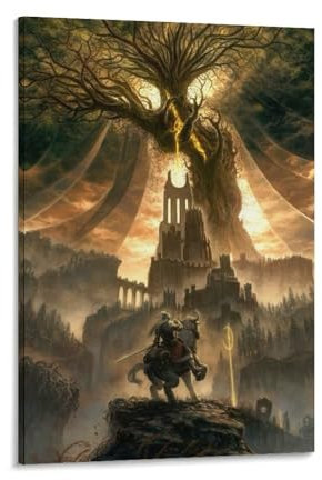 DMYTDYQK Elden Ring Shadow of The Erdtree Poster, Videospiel-Poster, 6 Stück, Leinwand-Poster, Schlafzimmer, Dekoration, Landschaft, Büro, Raumdekoration, Geschenk, 20 x 30 cm
