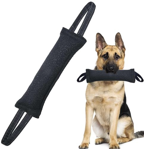 lomdung Salsicce per Cani in Iuta con 2 Maniglie Robuste, Giocattolo per Morso con Strisce Riflettenti, Giocattolo per Cani Morso, Giocattolo Interattivo per Canis, per Allenamento di Tiro alla Fune
