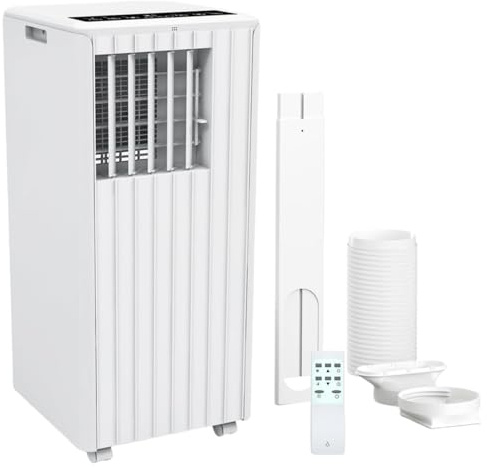 8000 BTU Portable Air Conditioner - 3 in-1 Cooling, Dehumidifier & Fan with Quiet Operation, Sleep Mode, 24H Timer & Energy Savings, for Rooms Up to 350 Sq.Ft, Includes Remote Control, Reusable Filt