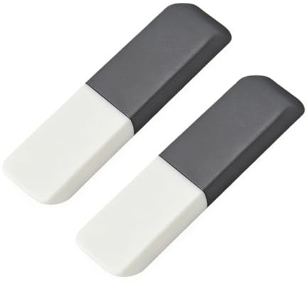 2 Pcs Natural Rubber Erasers for Ink and Pencil, Double Head Erasers to Fade Mark, Pen Eraser Rubber, Sand Rubbers Eraser for Gel Pen, Ball-Point Pens School Office Daily Art Correction (Gray White)