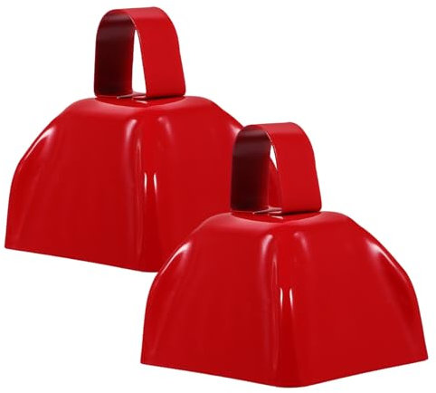 Kisangel 2 Pièces Cloches de Vache Décoratives avec Poignée Cloches Carrées pour Célébrations et Décorations Intérieur