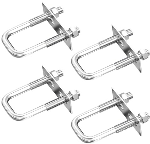 U Bügel mit Gewinde, 4 Stück Bügelschraube M8 50 x 80mm Edelstahl U Schrauben mit Muttern Rahmenplatten U Bolzen Bügelbolzen für Rohr Befestigung Abschleppen Reparatur