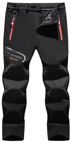 Danbly Pantalon d'extérieur imperméable & Indestructible Pantalon Softshell Homme Imperméable et Thermique pour Ski, Randonnée et Escalade