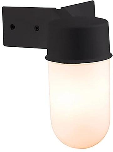 National Lighting Ware Black Corner Angled Pill E27 Bracket Outdoor Garden Wall Light IP44 Rated