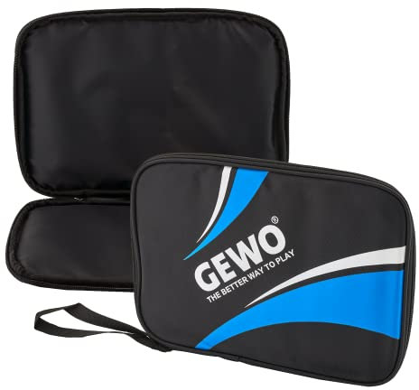 GEWO Einzelhülle Master - Robuste Tischtennisschläger-Hülle für einen Schläger - Nylon Tischtennis-Tasche mit gepolstertem Schlägerfach - Rundum-Schlägerschutz mit Trageschlaufe, 32cm, blau