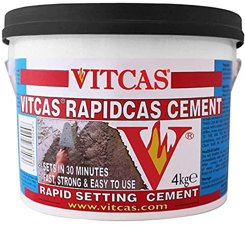 VITCAS 4Kg Tub Rapidcas Cement – Sets in 30 Minutes – Easily Repairs Cracks on Walls & Floors, Ponds & Pools – Fast, Strong & Easy To Use
