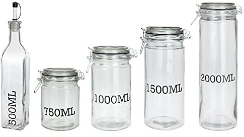HoitoDeals Glass Storage Jars Airtight Clip Top Sealed Metal Clamp Lid For Storage Item (1Pcs)