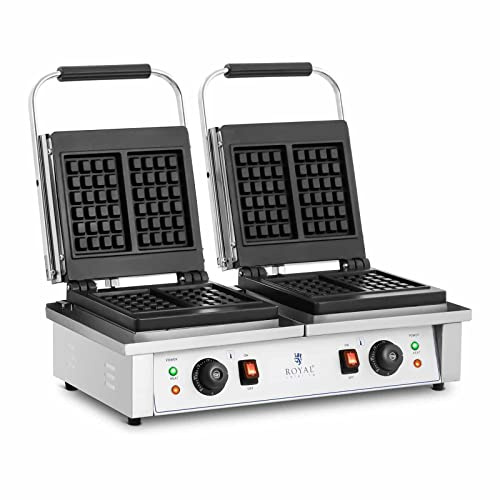 Royal Catering RC-WM201 Piastra per waffles rettangolare 1500 W Macchina per waffle Piastra per cialde