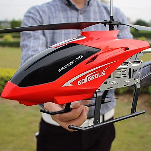 SREJNGL Large 75CM RC Helicopter Beginner Kids Toy 3.5CH Alloy LED Lights Remote Control Helicopter for Boys 8-12 Electric Remote Control Aircraft Airplane for Children Adults Gifts(2 Batteries