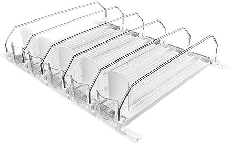 Fiorky Dispenser Organizzatore di Bn Spinta a Molla for Bn in Lattina Rk a Spinta Regolabile in Larezza Porta Sitore Automatico di Birra Scivolo a Forma E for Frigorifero