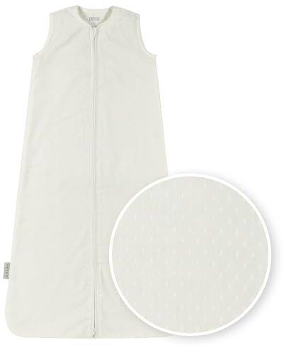Meyco Sac de couchage Plume, pour bébé (haute qualité pour un climat de sommeil agréable, respirant, idéal pour l'été, 70 cm, 0,5 TOG), Blanc cassé