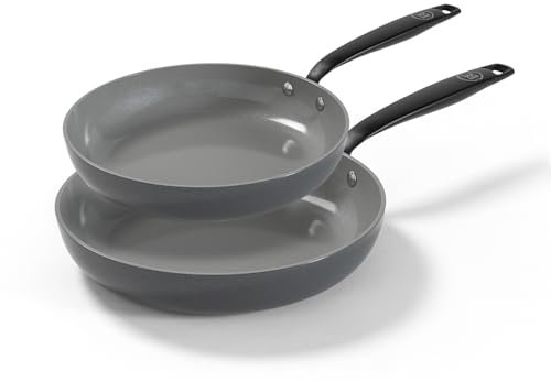 BE Living Bratpfanne - Ø 24 & 28 cm - Pfannenset Induktion - Antihaft-beschichtung - Geeignet für alle Herdarten - PFOA-frei - Grau