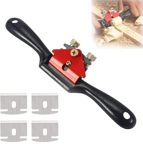Xiciki Adjustable Spokeshave, Woodworking Tool with Replacement Blades, Flat Base Hand Planer for Wood Trimming and Shaping