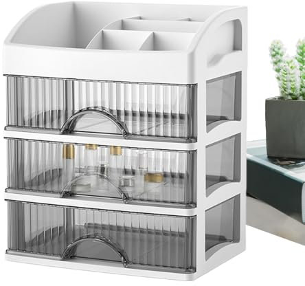 Cassettiera Da Scrivania - Organizzatore Di Cassetti Per Trucco, Vetrine Per Cosmetici | Robusto Organizer Per Toeletta Da Bagno Con Cassetti, Scatola Portaoggetti Da Appoggio Per Cosmetici E Gioielli