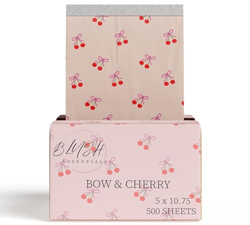 Blush Foils, Cute Pop Up Hair Foils â 5x10.75in, 500 Foils (Bow&Cherry)